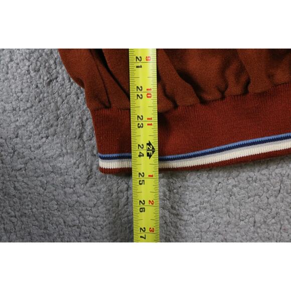 Vintage Lee V Neck Sweater Mens Large Brown Multicolor Velour USA 80s 90s - Picture 6 of 6